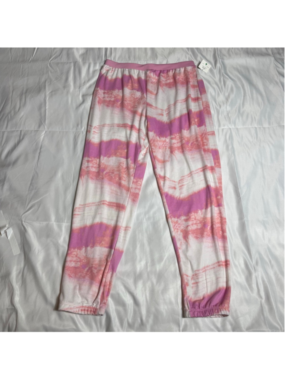 Women's Kensie Pajama Pants L White Pink Tie Dye